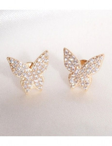 Сияющие серьги-пусеты «Бабочки» M00958