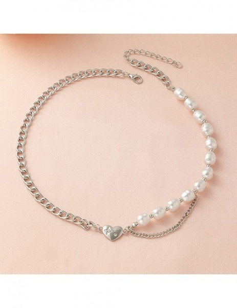 Браслет комбинированный с жемчугом и цепью S56823