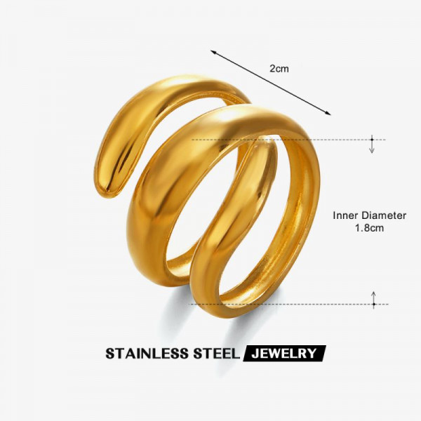 Трехрядное разомкнутое кольцо с плавными изгибами CJR89606
