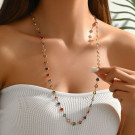 Длинные бусы с разноцветными вставками CJH35111