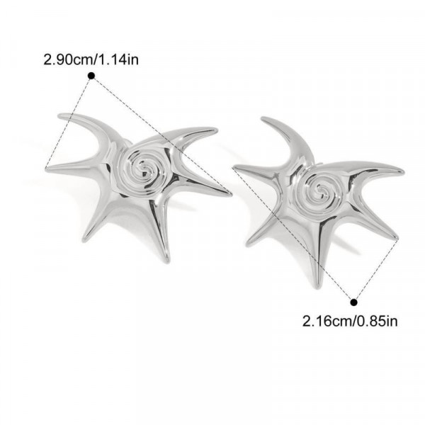 Серьги-пусеты Звезды объемные фактурные CJL33904