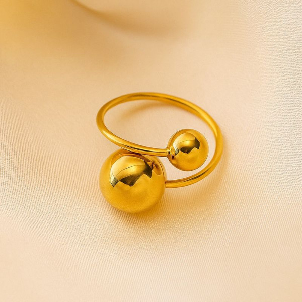 Кольцо титановая сталь напыление золотом 1J12351CJJ