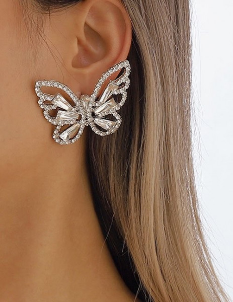 Роскошные серьги-пусеты ажурные бабочки Z32692