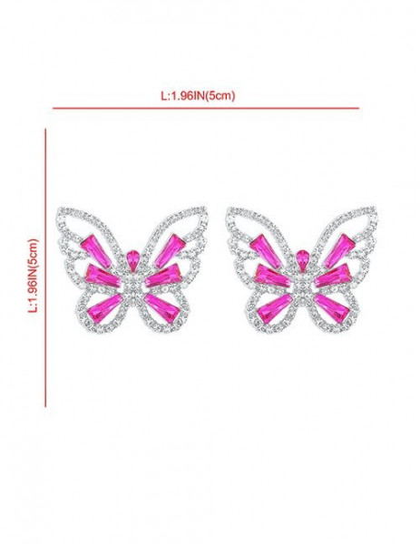 Роскошные серьги-пусеты ажурные бабочки Z32692