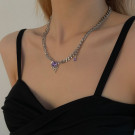 Серебристая цепочка с кулоном в форме сердца CJH78297