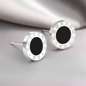 Серьги титановая сталь римские цифры 1J11961CJJ