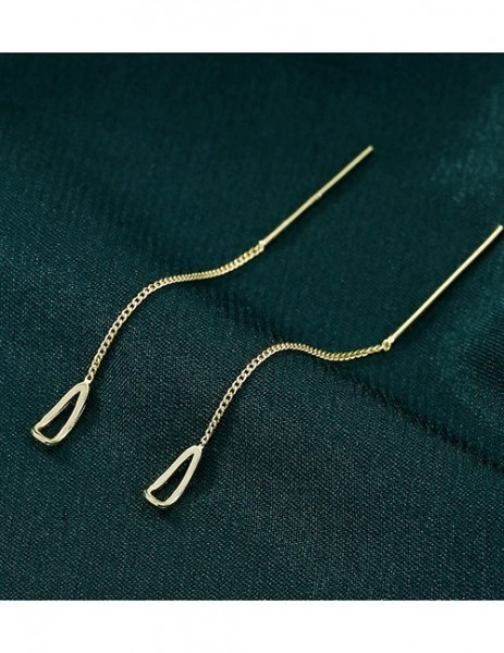 Золотистые серьги-протяжки «Петли» M10574