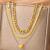 Золотистое многослойное колье каскад CJL77009