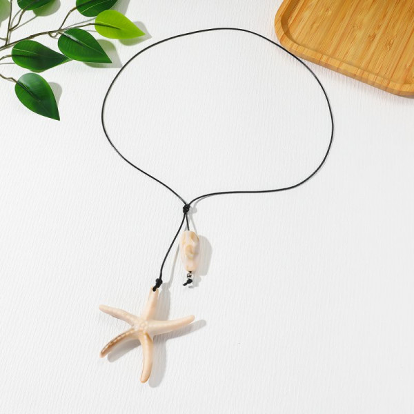 Двойное колье на шнурках с каплевидными подвесками CJR56943