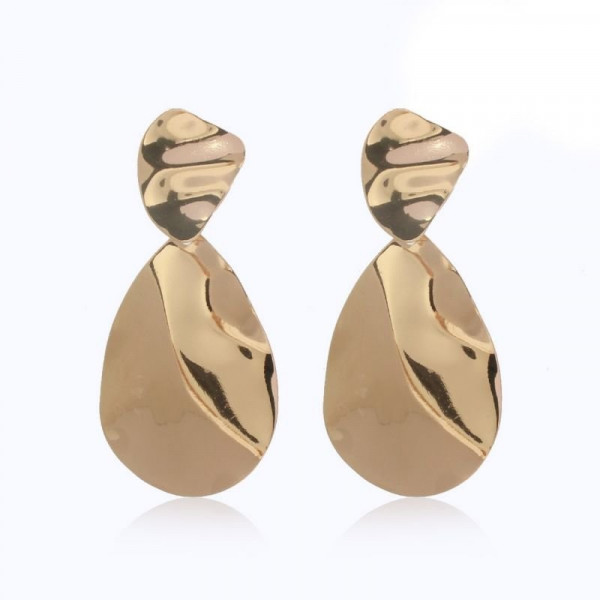 Серьги-подвески из «мятого» металла абстрактной формы N00508