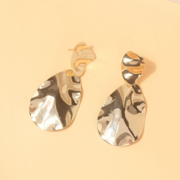 Серьги-подвески из «мятого» металла абстрактной формы N00508