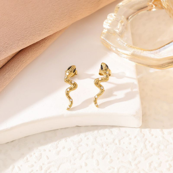 Серьги-пусеты Изогнутые змеи CJP45156