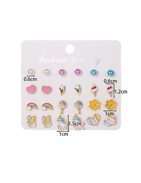 Большой детский набор пусет с единорогами радугами и сладостями M13114