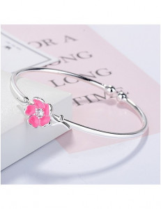 Жесткий браслет с цветочным элементом R87984