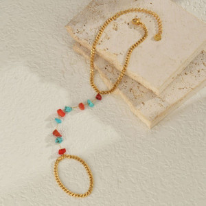 Слейв-браслет восточная сказка с цветными бусинами CJF14730