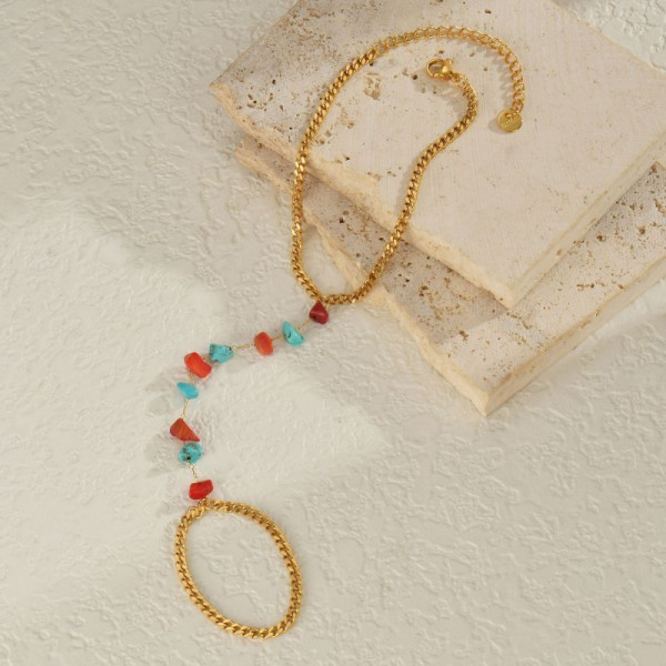 Слейв-браслет восточная сказка с цветными бусинами CJF14730