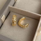 Широкие фактурные серьги-полукольца CJQ20292