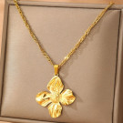 Золотистая цепочка с объемным цветком CJL77565