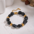 Браслет из вулканической лавы с золотистыми шарами CJR59832