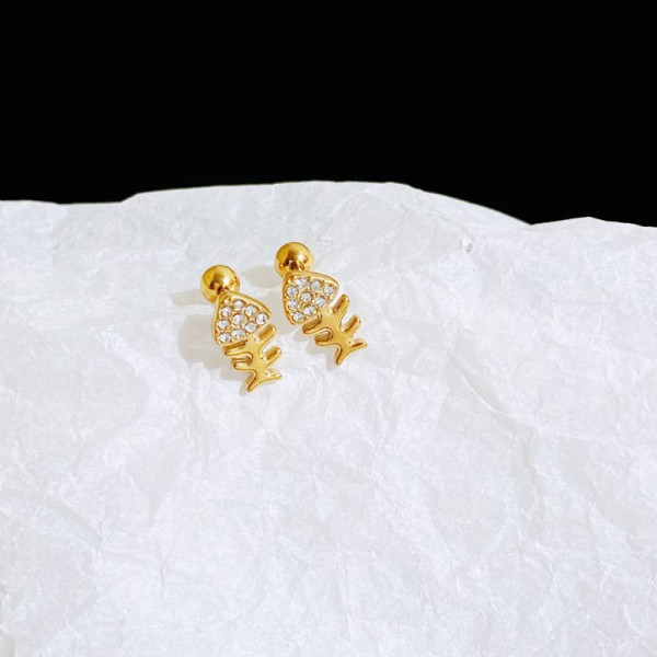 Серьги медь с напылением золотом J11011CJJ