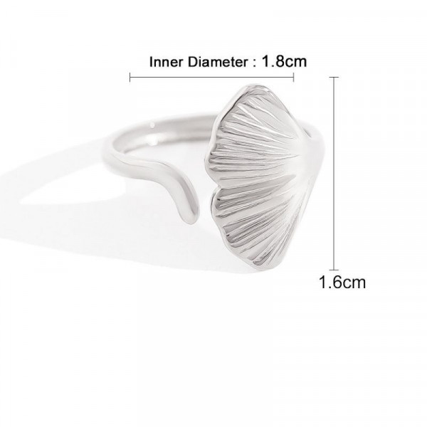 Разомкнутое кольцо в форме листа Гингко CJN25361