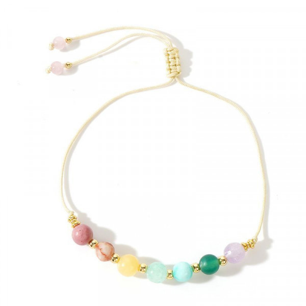 Браслет-нить с разноцветными камнями CJH68226