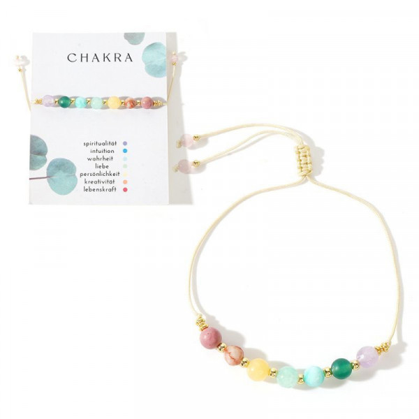 Браслет-нить с разноцветными камнями CJH68226