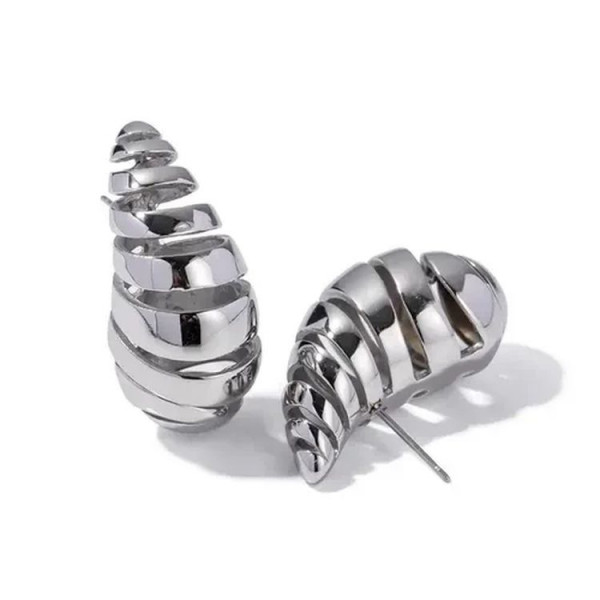 Серьги латунь с напылением платиной шелкопряд J10029CJJ