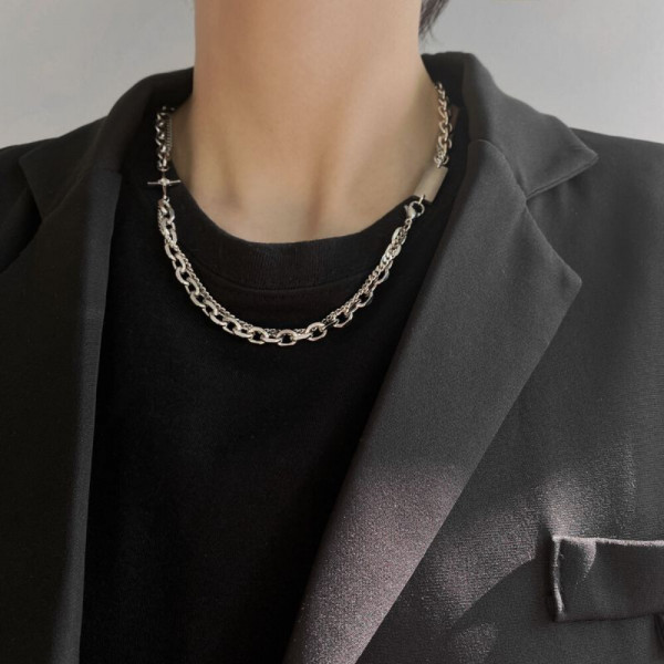 Двойное многослойное колье в стиле гранж CJH49668