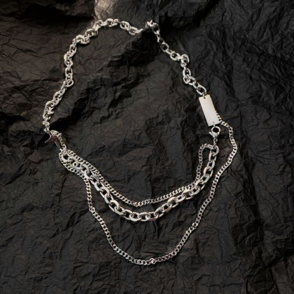 Двойное многослойное колье в стиле гранж CJH49668