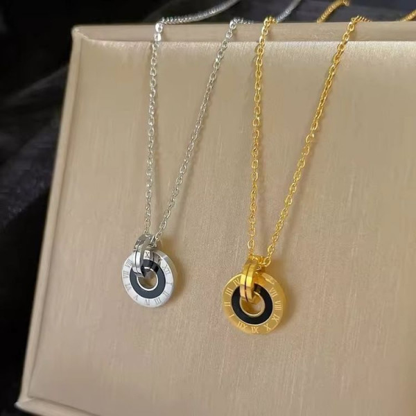 Классическая цепочка с кулоном в виде сияющего диска J10506CJJ