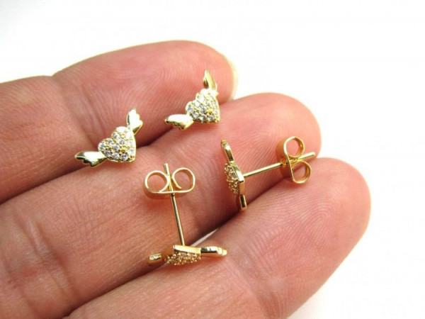 Серьги медь с напылением золотом J11012CJJ