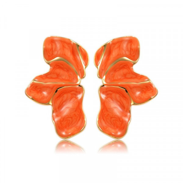 Серьги Висячие Абстрактные с синей эмалью CJR55883