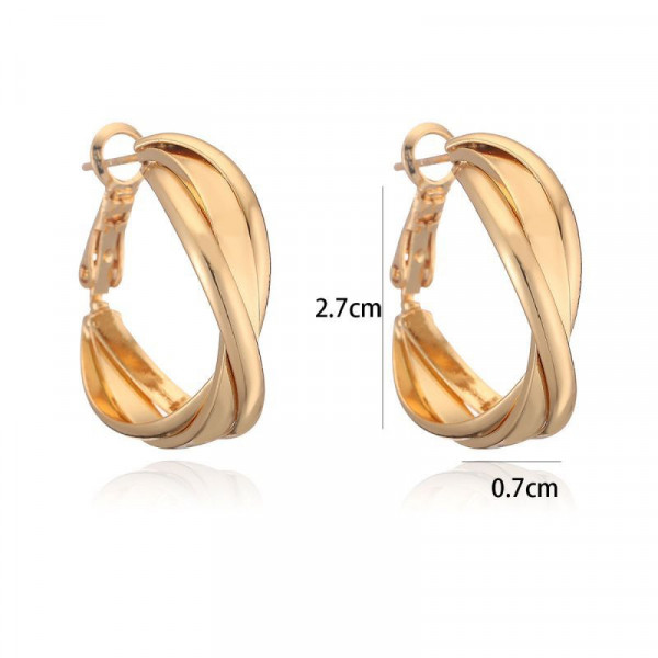 Объемные витые серьги-кольца CJL20522