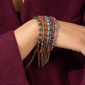 Браслет из цветного бисера на нити CJL42176