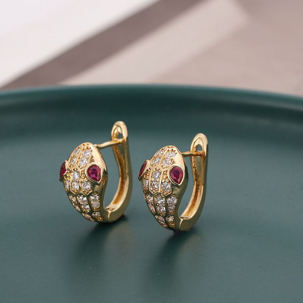 Серьги ювелирный сплав с фианитами змейки 1J11981CJJ