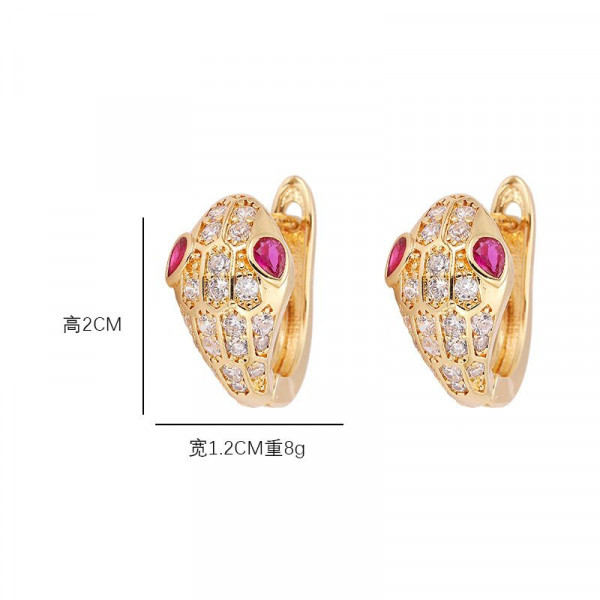 Серьги ювелирный сплав с фианитами змейки 1J11981CJJ