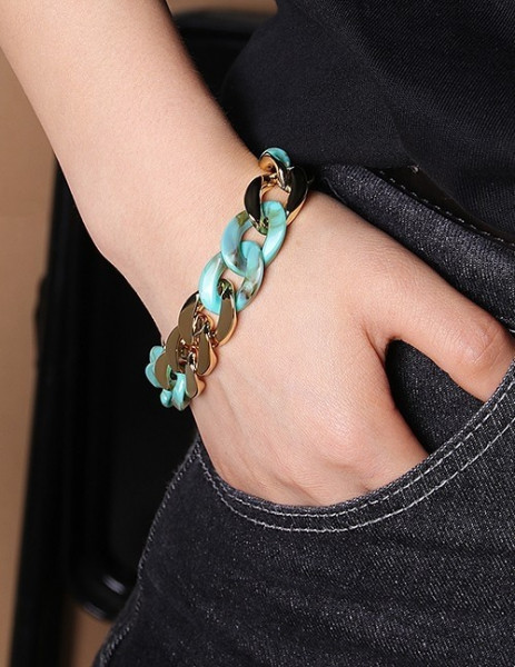 Браслет цепь с контрастными вставками R36667