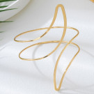 Браслет жесткий спиралевидный из тонких золотистых линий CJQ30781