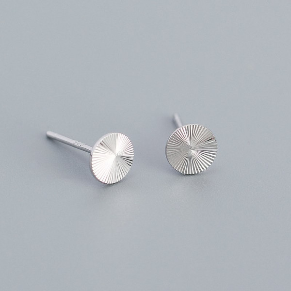 Серьги-пусеты Диски серебристые CJC95156