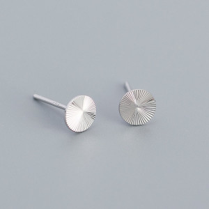 Серьги-пусеты Диски серебристые CJC95156