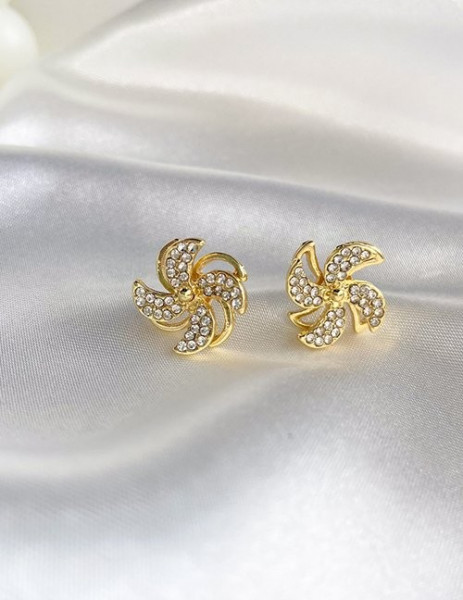 Изысканные серьги-пусеты ажурные спирали Z60697