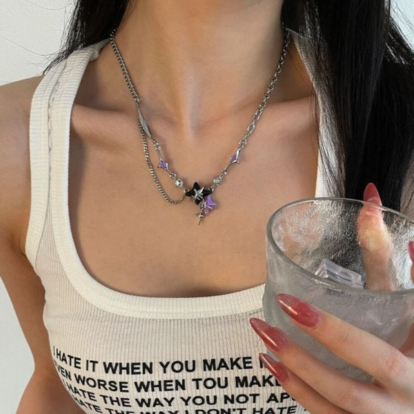 Многослойное колье с подвеской в форме сердца CJH67702