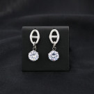 Висячие серьги с кристаллами и логотипом CJD01114