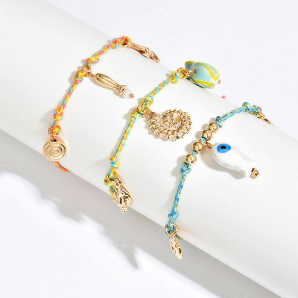 Браслет из бисера с талисманами и жемчугом CJR61367