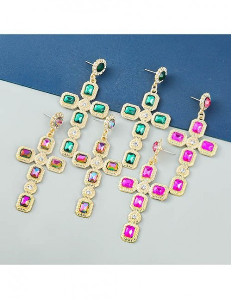 Роскошные серьги-пусеты византийские кресты R37494