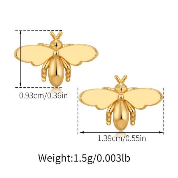 Серьги медь с напылением золотом J11014CJJ