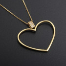 Золотистая Цепочка с крупным контурным сердцем CJD80268