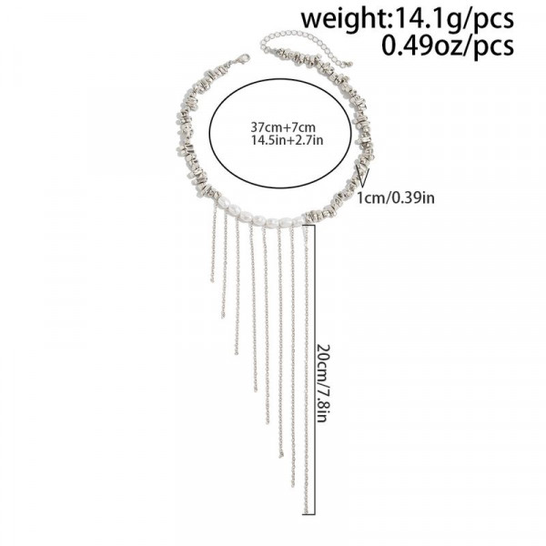 Колье ювелирный сплав с жемчужинами 1J11867CJJ