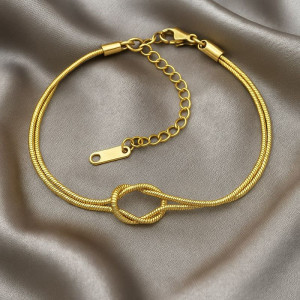 Браслет двойной жесткий с декоративным узлом 1J11907CJJ